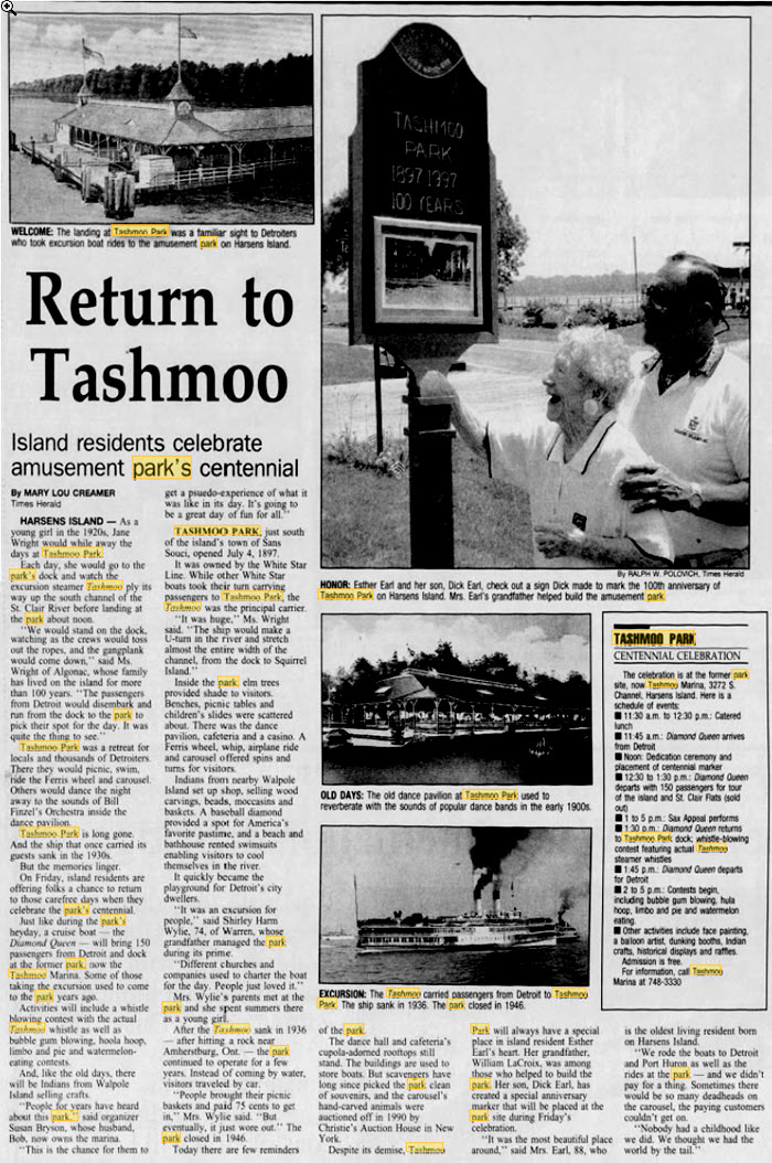 Tashmoo Park - Great Article On The Park July 3 1997 (newer photo)